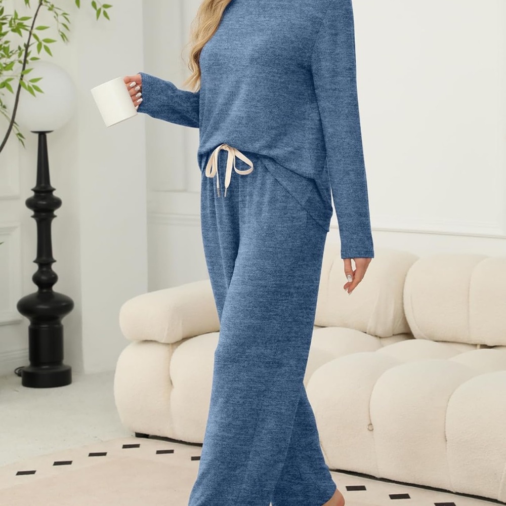Women's Knit Lounge Set - Blue/Lg